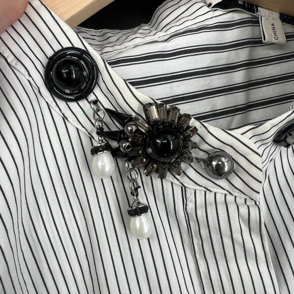 Dorothee Schumacher striped tunic art to wear top button front lagenlook 3 M - Picture 3 of 16